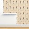 Rust Floral Scandi Flowers Traditional Minimal Navy Cream Large Scale Custom Removable Wallpaper by Spoonflower Peel & Stick Wallpaper 2FT Wide